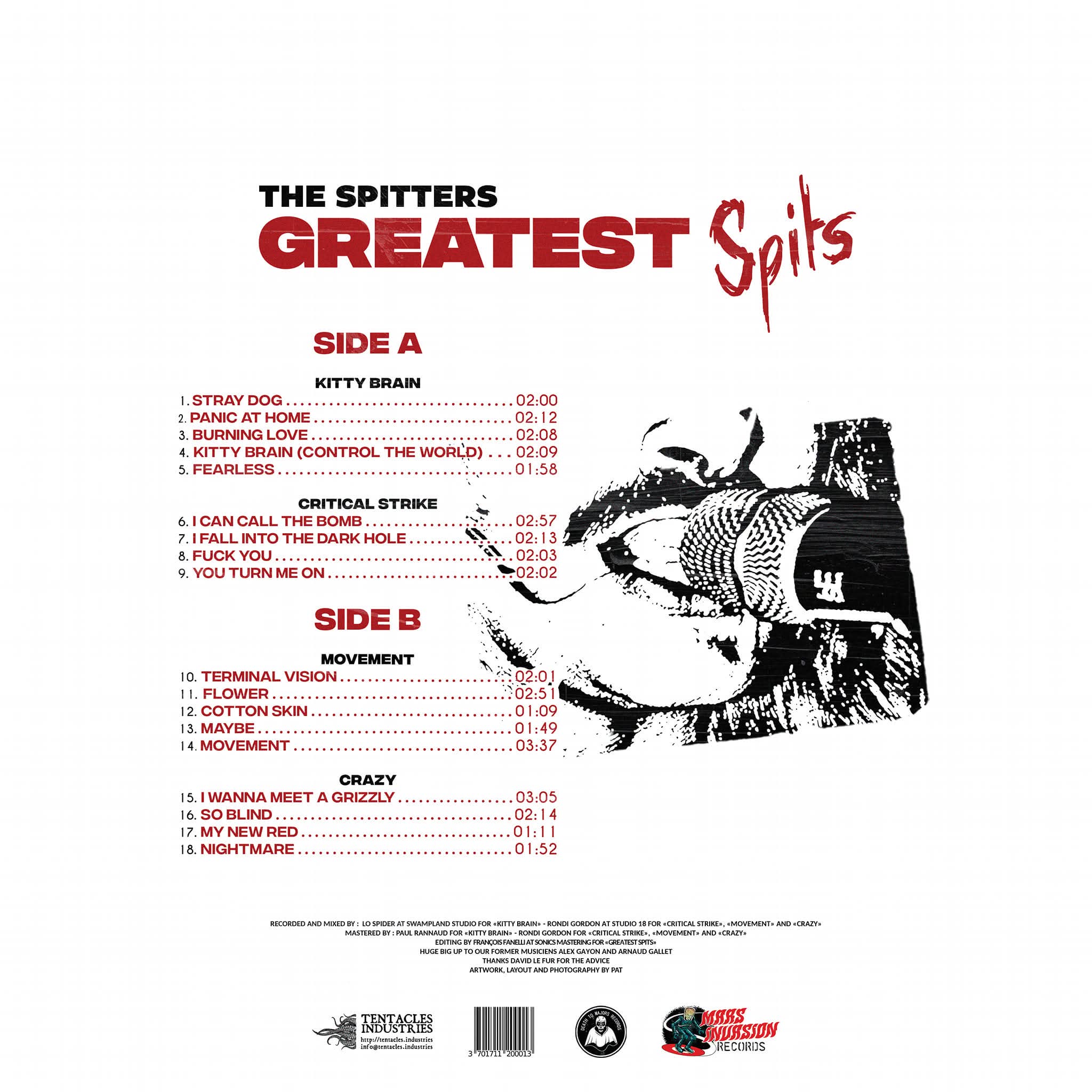 THE SPITTERS - "Greatest Spits" - Limited colored 12" Vinyl LP